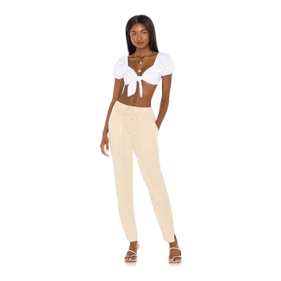 NEW Joie Carla Linen Blend Pant Pull On Drawstring Waist Small - Picture 9 of 10